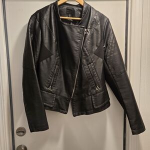 Lane Bryant Black Faux Leather Moto Jacket 22/24